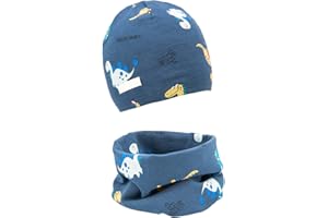 FORUHOO Mädchen Mütze Set mit Schal Kinder Beanie für Herbst Winter Baumwolle 2er