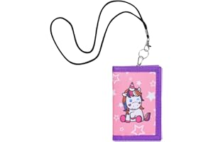 LANCRY Borsa per bambini per ragazzi e ragazze, portafogli per bambini con cordino e chiusura lampo, grazioso portafoglio con scomparto per banconote e portamonete (unicorno)