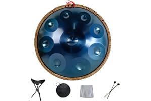 SHATONG Handpan armonico Drum Hand Pan 9 10 12 14 Note Strumento a percussione Professionale Handpan in Acciaio con Borsa da Viaggio Decorazione in Corda e Mazze per Meditazione Yoga Zen