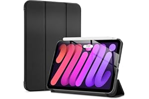 ProCase Smart Case for iPad Mini 7 (A17 Pro 2024)/ Mini 6 2021 8.3 Inch, Hard Back Cover for iPad Mini 7th/6th Generation A2995/A2996/A2993/A2567/A2568/A2569 -Black