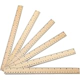 SZLFSX 25 Pack Wooden Ruler 12 Inch Rulers Bulk Wood Measuring Office 2 Scale