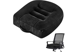 AICHARYNIC Poduszka na fotel samochodowy, 40 x 40 cm, ergonomiczna, ortopedyczna, poduszka do siedzenia na krzesło biurowe, do samochodu, na wózek inwalidzki lub podwyższenie siedzenia dla dorosłych, bardzo duża