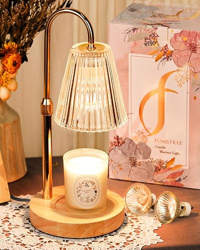 Funistree Candle Warmer Lamp with Dimmer, Mother's Day Gifts for Mum, Candle Warmer Gifts for Her Women, Birthday Presents for Mum Friends, New Home Gifts, Candle Heater Lamp for Yankee Candles