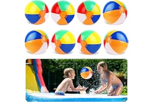 LWMTT 8 Pezzi Palloni da Spiaggia Gonfiabili, Palline per Piscina Bambini, Palla Gonfiabile Bambini Pallone Gonfiabile ad Acqua perFesta in Spiaggia Festa in Piscina Attività Estive All'aperto
