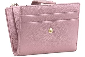 FALAN MULE Women's Wallet RFID Blocking Leather Compact Bi-fold Small Wallet Card Case with Zipper Coin Pocket Purse