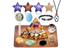 Yunoun Horoscope Orgone Pyramid, Healing Crystals, Zodiac Stones with Birthstones, Astrology, Reiki, Energy,Meditation(Virgo)
