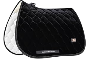 Harrison Howard Almohadilla de sillín de uso general para entrenamiento de equitación, almohadilla de sillín inglesa, amortiguación suave para espalda de caballo