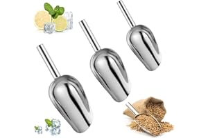 ANYUANKW 3 Pièces Pelle à Glace,Cuillère à Glace Pelle en Acier Inoxydable,Pelles à Nourriture Pour Cuisines,Bonbons,Bars,Buffets,Fêtes,Céréales