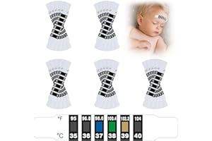BEEJOY Forehead Head Strip Thermometers, 20 Pcs Reusable Quick Read Fever Thermometer Stickers Set Monitoring Safe Non-Toxic Forehead Head Thermometer Fever Tool Suit for Adults Children Elderly(95-104 ℉)