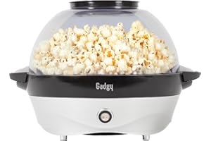 Gadgy Maszyna do popcornu – elektryczna maszyna do popcornu 800 W z mieszadłem i płytą nieprzywierającą – 5 l automat do popcornu do domu, na imprezy i wieczory filmowe – nadaje się do masła, cukru i