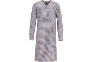 Henry Terre Męska koszula nocna z długim rękawem, z kieszenią na piersi, długa piżama