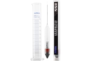 ARKA AQUATICS ARKA Set d'hydromètres: Thermomètre & éprouvette en Verre borosilicaté 3.3 pour Mesure précise de densité en Aquarium d'eau de mer, qualité Laboratoire, Facile à Utiliser.