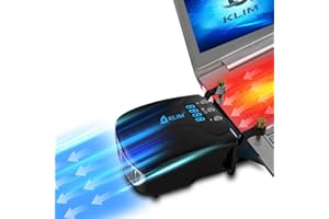KLIM Tornado Refroidisseur PC Portable - INNOVANT - Refroidissement Rapide - Extracteur d'air USB pour Ordinateurs Portables - Compact + Léger + Puissant + Efficace Contre la Surchauffe