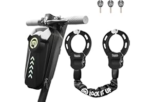Mezelon E Scooter Schloss | 8mm Kette Handschellenschloss für Elektroscooter | Ideal für Xiaomi, Segway, Ninebot, NIU Scooter