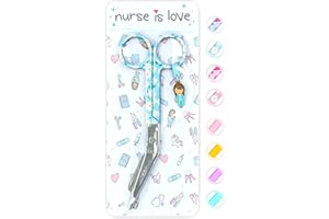 Nurse is Love Verbandsschere Pflege, Verbandschere Krankenschwester Schere aus Edelstahl scharf, abgerundete Spitze | für rettungsschere | Trauma schere mit bunt Designs | krankenschwester