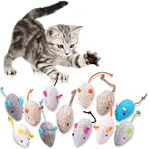 Adiwo Catnip Mouse Toys, 12PCS Catnip Toys for Cats | Mini Plush Catnip Chew Toy for Kicking Indoor Play Interacting (Multico