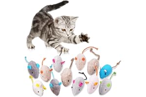 Adiwo Catnip Mouse Toys, 12 Pack Catnip Toys for Cats, Mini Pet Chew Small Plush Mouse Cat Toy, Catnip Teeth Cleaning Toys for Kick Bite, Play and Indoor Interactive (Mixed Color)