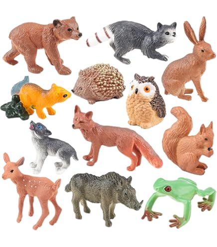 Dier Figuren 6 Stuks Plastic Bosdieren Figuren Herten Figuren Ornamenten Verjaardag Cadeau Cake Toppers Kerst Voor Kinderen