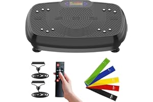 HYNEXLK Vibration Plate Exercise Machine for Weight Loss, Toning & Lymphatic Drainage Vibration Fitness Trainer with Bluetooth Speaker, Auto or Manual Speed Control