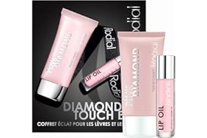 Rodial Diamond Touch Edytuj | Pink Diamond Hand Cream (50 ml) + Plumping Collagen Lip Oil (4g) | Zestaw kosmetyczny do rąk i ust, aby podnieść blask | Pudełko upominkowe
