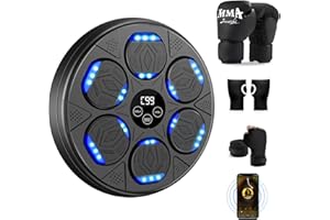 NZQXJXZ Maquina de Boxeo Musical para Niños y Adultos, Equipo de Boxeo Inteligente con Bluetooth y Guantes de Boxeo, Máquina de Boxeo Electrónica Montada en la Pared para Inicio Gimnasio Entrenamiento