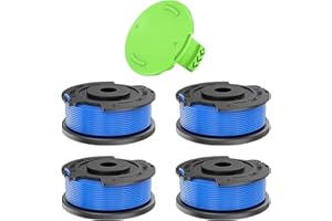 CHIHOLEN Bobine Filo Tagliabordi compatibile con 29252/29092, bobina di filo di ricambio per Greenworks 18V 24V 40V 60V 80V, G24LT, G24LTK2, G24LT30M, G24LT30MK2, Ø1,65mm 4,9m (4 bobine+1 tappo)