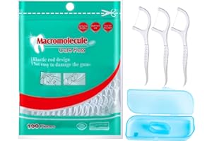 JJSHUND 100 Pezzi Filo Interdentale Forcella, Dental Floss con Manico, Flossette Interdentali Portatile con Scatola per la Pulizia dei Denti Igiene Orale Alito Fresco