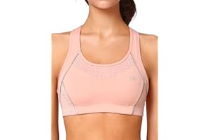 Yvette Sports Bra Strong Hold Racer Back Large Without Underwire Bustier for Fitness Running Yoga