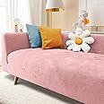 ADOORO Velvet Sofa Slipcover High Stretch Plush Couch Covers Luxury Thick Soft Sofa Cover Washable Furniture Protector,Couch Covers For Dogs,Pets,Kids,Pink,2-Seater(145-185cm/57-73inch)
