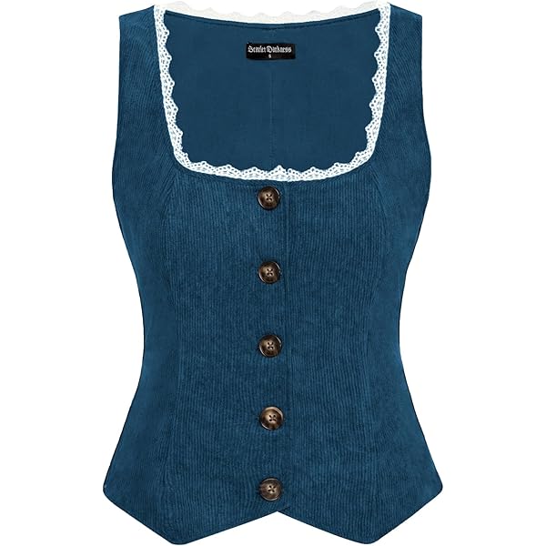 Sd Women Renaissance Lace Up Front Vest Sleeveless U-neck Coat Pirate Cosplay Co