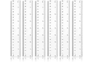 WUPENGZON 6 Stück Kunststoff Lineal 20 Cm / 8 Inch,Transparentes Lineal,Präzision Lineal mit Metrische&Inch-Skala Ruler, Messwerkzeug für Schule Geprägte Zentimeter Einteilung Zuhause Büro Grundschule
