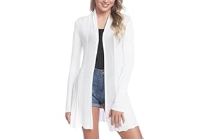 Sykooria Strickjacke Damen Cardigan Solid Casual Langarm/3/4 Arm Jacke Leichte Strickjacken Vorne Offen Sommer Herbst Dünne Strick Jacken S-XXL