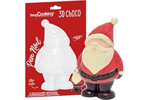 ScrapCooking - Moule Rigide Chocolat Père Noël - Moule 3D Choco pour Créer Père Noël en Chocolat - Accessoire Pâtisserie Qualité Professionnelle - 6758