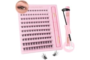 Sixstarhair Cluster Lashes Kit 120 piezas de pestañas individuales con unión de pestañas y sello, extensiones de pestañas DIY de 8 a 16 mm