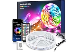 Mexllex LED Strip Lights 10M (1X10M) APP Control Colour Changing LED Lights with Remote, Music Sync Built-in Mic, SMD RGB Light Strips RGB LED Strip, Led Lights for Bedroom Home Decoration