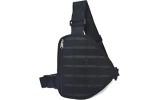 HYS Arnés de pecho con molle, chaleco táctico portátil, bolsillo en el pecho, compatible con deportes al aire libre, senderismo, camping, montañismo, trekking