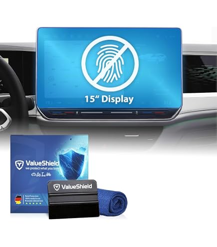 DISSKIN Pellicola Protettiva Per Display Volkswagen Touareg (dal 05/2018) - Autorigenerante, Opaca E Antibatterica