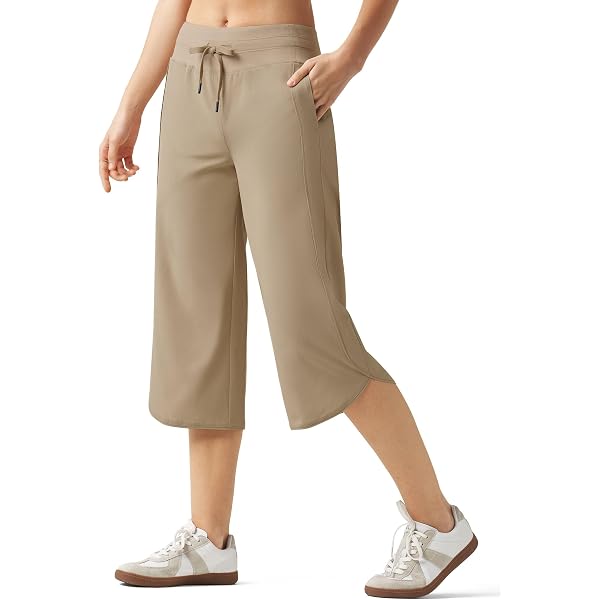 Pantaloni da donna UK Capri, pantaloni da donna corti a 3/4 in cotone tinta unita estivi pantaloni larghi con coulisse elastico in vita pantaloni da jogging con tasche, 12-Nero., XXL