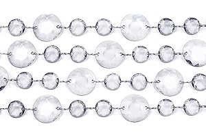 PartyDeco Girlanda Kryształowa Zasłona Kurtyna- 1 metr - Ø 18 mm – Diamentowa Kryształowa Ośmiokątna Girlanda| Zasłona do Drzwi Przesłona Perłowa Zasłona Kurtyna Kryształowa | Święta Ślub Dekoracja