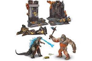 MonsterVerse Godzilla vs Kong Movie - Juego de Diorama Coleccionable de 6 Pulgadas con Dos Figuras de acción articuladas, Incluye 4 Accesorios de Figura, Adecuado para Mayores de 4 años