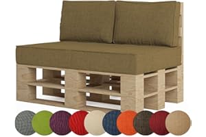 ‎CHILLY PILLEY chilly pilley Palettenkissen Palettenauflage Palettenpolster Sitzkissen Rückenlehne Kaltschaum Schaumflocken Füllung viele Größen und Farben (3er Set, Braun)