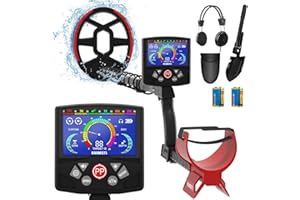 KAIWEETS Detector de Metales, 4 Modos Detector de Oro para Adultos y Niños, Metal Detector Portátil, Pinpoint, legable, con Pantalla de Aguja a Color y Alta Precisión con Chip DSP