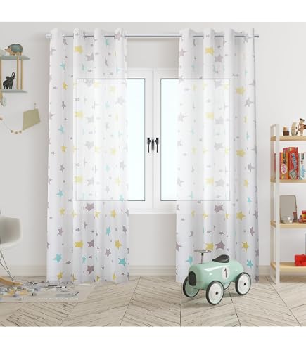 Homing Tenda Semitrasparente A Strisce Orizzontali Rosa-Grigio – 245x140 Cm, Con Passanti, Lavabile In Lavatrice
