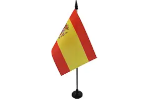 BANDERA de MESA de ESPAÑA 15x10cm - BANDERINA de DESPACHO ESPAÑOLA 10 x 15 cm - AZ FLAG