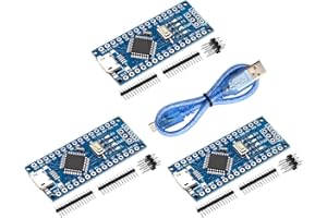 Nano 328P V3 Carte de développement microcontrôleur AYWHP Carte mère 3 pièces avec micropuce CH340G avec câble USB Microcontrôleur 5V 16M Interface Micro USB Compatible avec Arduino IDE