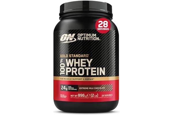 Optimum Nutrition Gold Standard 100% Whey Proteinpulver,896 g | Extreme Milk Chocolate,28 Portioner,24g Protein, BCAA,Lågt so