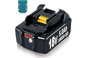 LAMBLUEFLY Akku 18V 5Ah/5000mAh Verbesserte Ersatzakku & Akkuhalter, für Makita Akku 18V, LED Indikator, Kompatibler BL1860 BL1860B BL1850 BL1850B BL1840 BL1840B BL1830 BL1830B BL1815-1845 194205-3 194309-1
