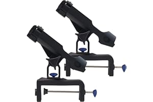 ‎HIUMI Fishing Boat Rods Holder with Large Clamp Opening 360 Degree Adjustable Fishing Rod Racks Folding Holder