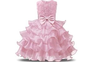 NNJXD Vestido de Fiesta de Encaje de Princesa Vestidos de Novia para niños