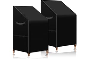 STEEIRO Gartenstühle Schutzhülle Stapelstühle mit Seitliche Spanngurte, 420D Oxford Gewebe Wasserdicht Winddicht UV-Beständig für Gartenstuhl Stapelstuhl (70x70x85/125cm ) (2 Stück)